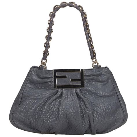 Mia leather handbag Fendi Grey in Leather 